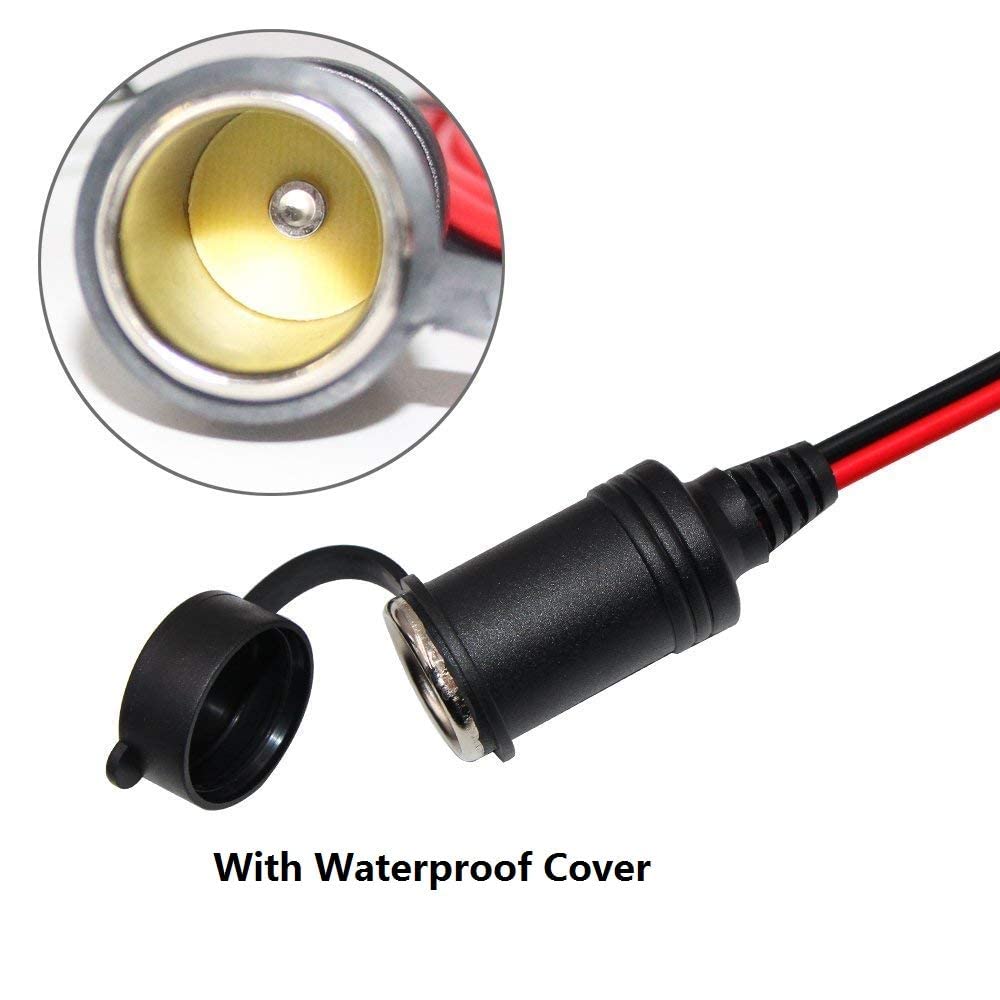 Cigarette Lighter Socket With Battery Alligator Clip - 3Ft 12V Car Cigarette Female Socket To Alligator Clamp Battery Charger Ex