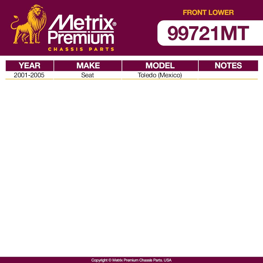 Metrix Premium Chassis Parts - 4 Pc Front Lower Control Arm & Ball Joint Kit Fits 07-10 Volkswagen Golf City, 07-09 Jetta City,
