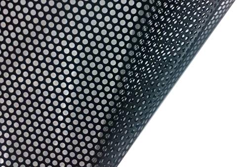 VViViD One-Way Perforated Black Vinyl Privacy Window Film 1ft x 48" - Adhesive Glass Wrap, Model blkonewayprfrtd_01