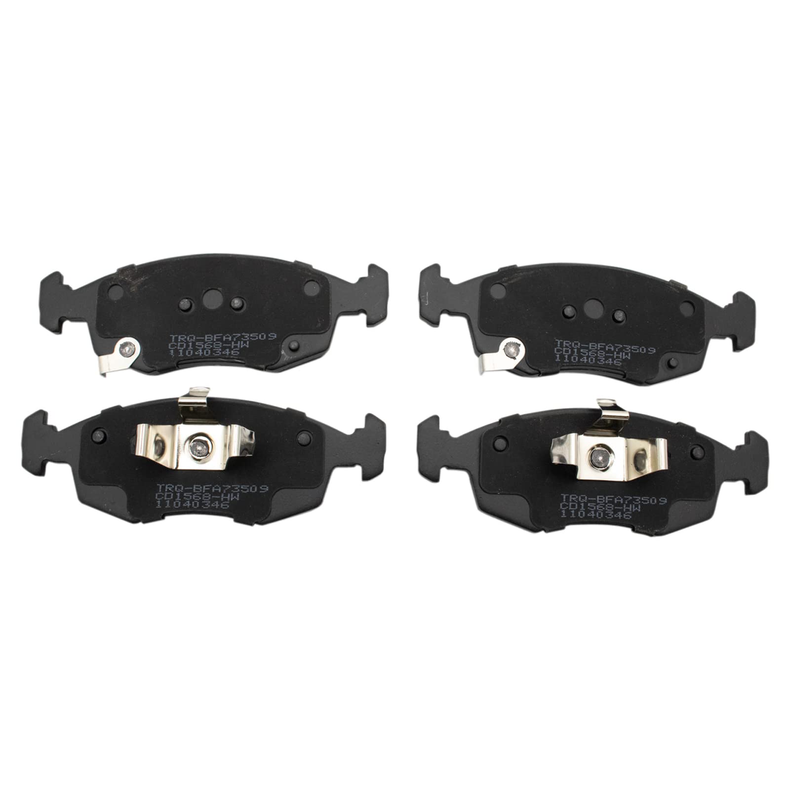 TRQ Front Brake Pads Ceramic Compatible with 2012-2017 Fiat 500