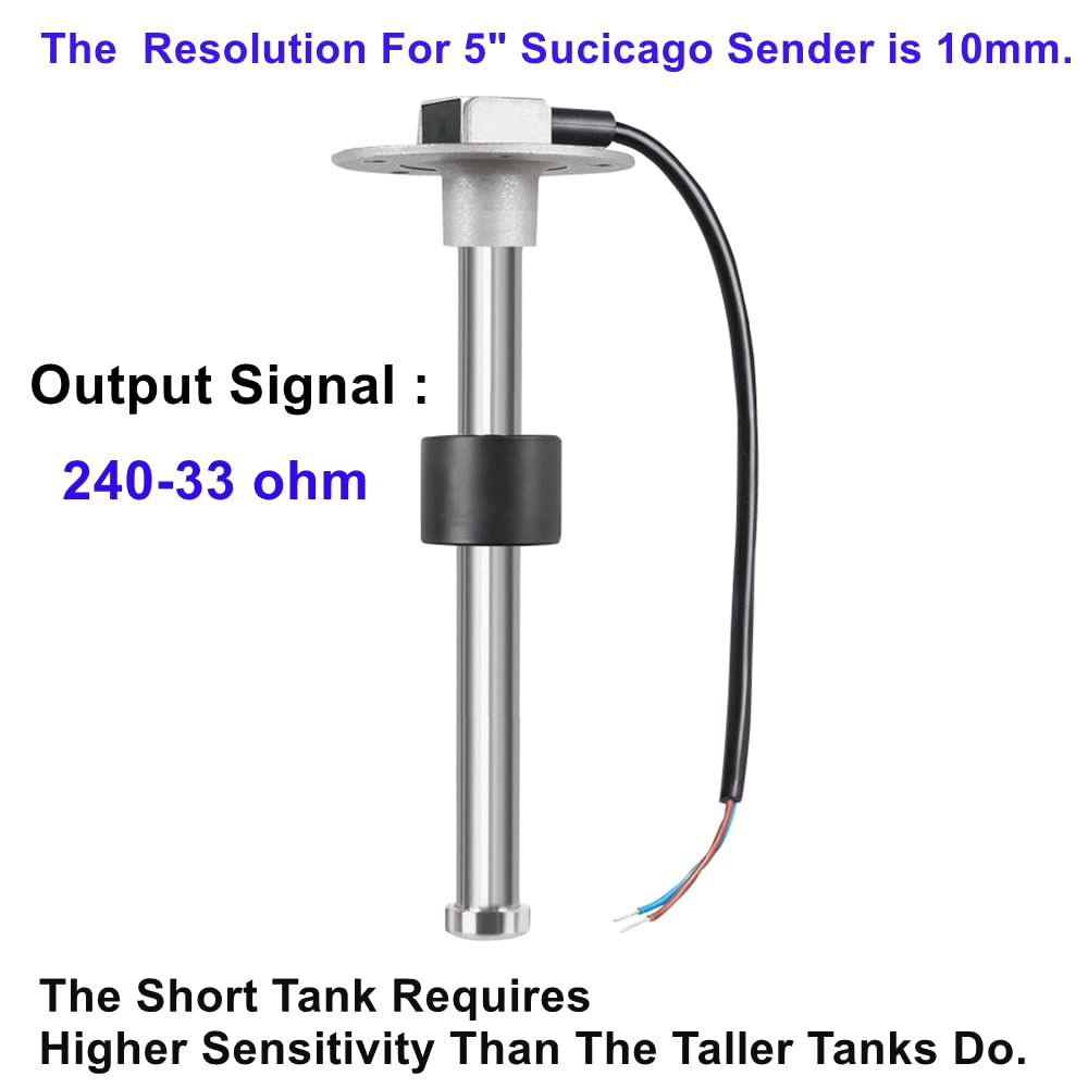 Sucicago Fuel Sender Marine For Truck Vehicle 240-33Ohms 5''(130Mm) Boat Fuel Level Sending Unit Fuel Gauge Sending Unit