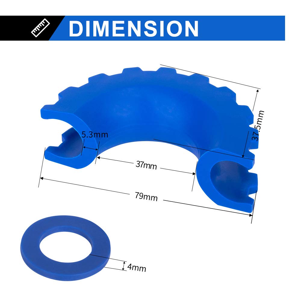 BUNKER INDUST D Ring/Shackle Isolator Kit, Blue, Includes 1 Pair Isolators & 4 Washers, Fits 3/4" Shackle Hooks, Model