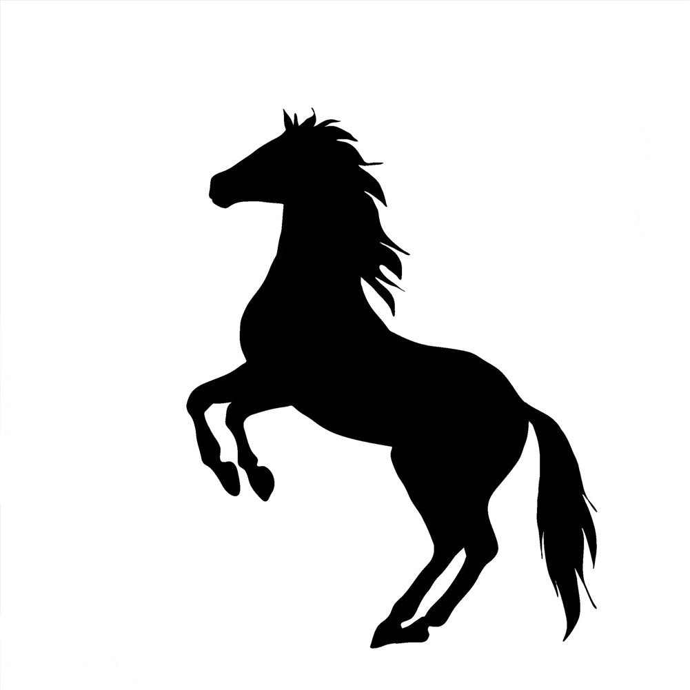 Rearing Horse Silhouette Country 6 Vinyl Sticker Car Decal (6 Black)