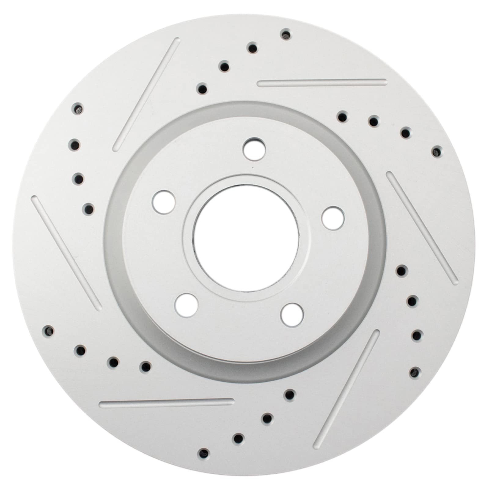 Trq Front Performance Brake Rotors Set Premium G-Coated Cross Drilled & Slotted Compatible With 2013-2017 Ford C-Max 2013-2019 E
