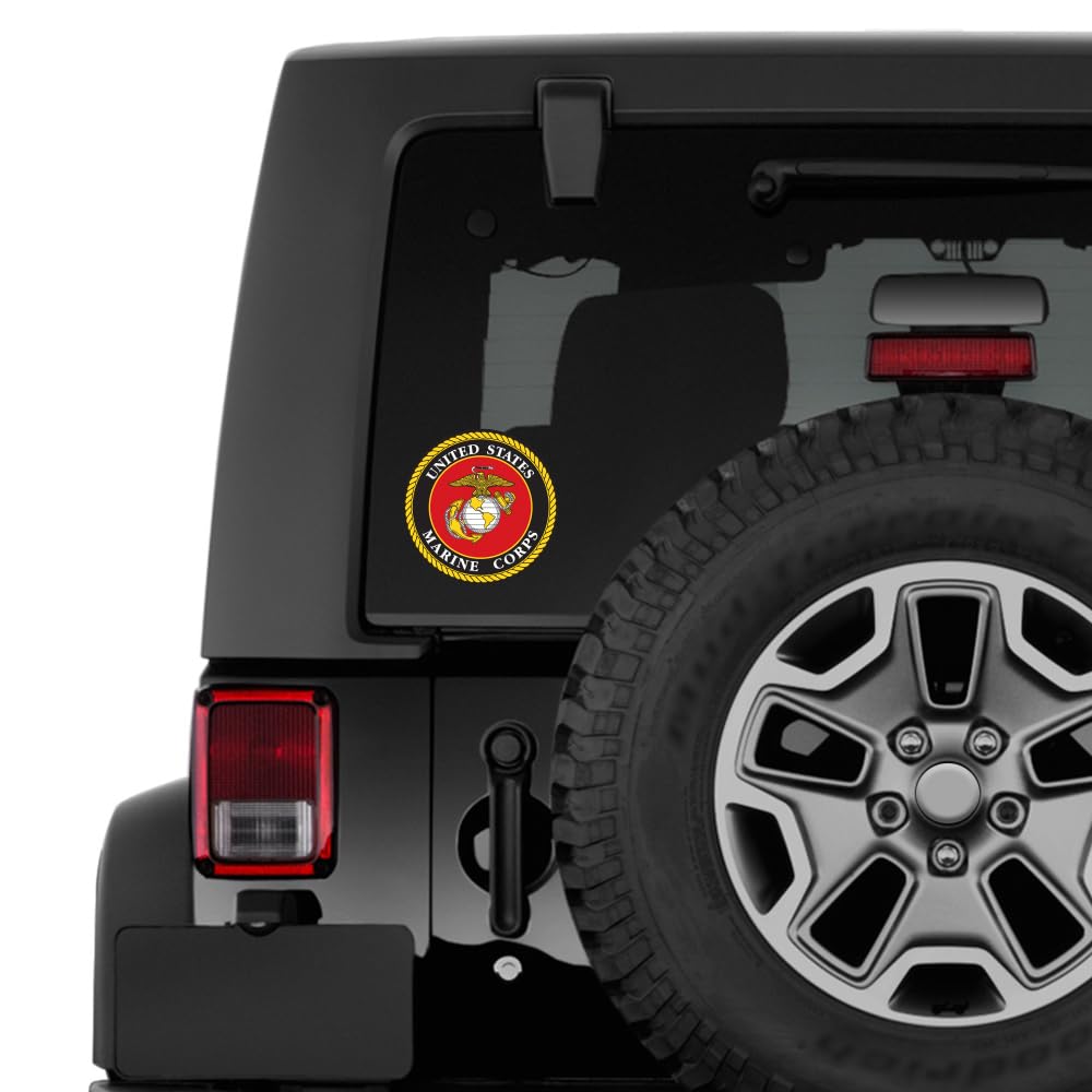 AUTOBOXCLUB USMC Car License Plate Frame - Weatherproof ABS Plastic, Model LP002-USMC, Universal Fit, Decal & Mounting Screws Included