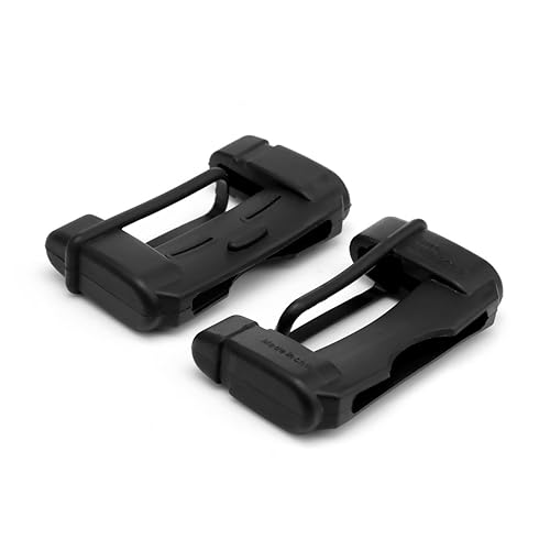 AOZBZ Car Safety Belt Buckle Covers, 2PCS Anti-Scratch Silicon Clips, 7.1*4.1*1.6cm, Black