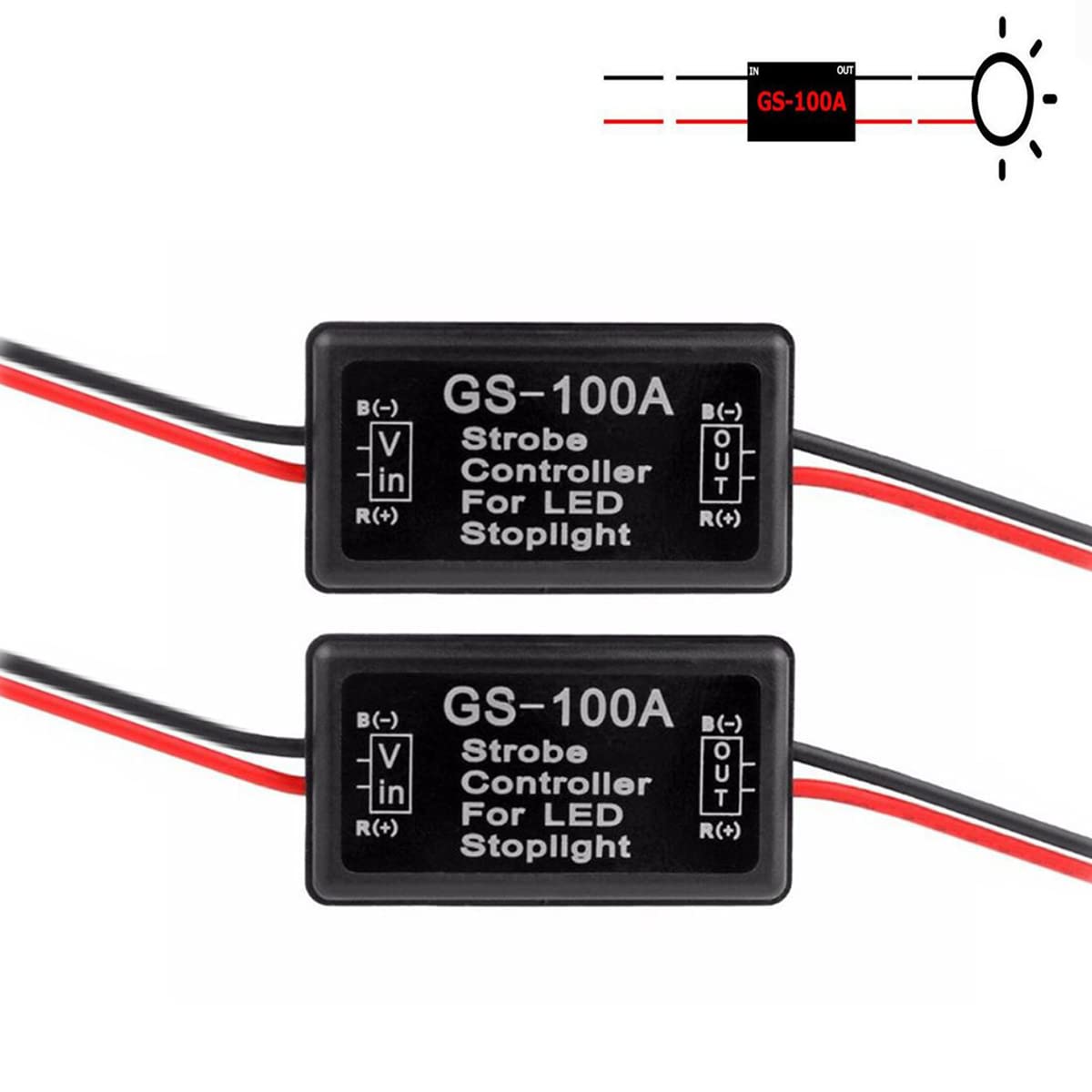 Ibrightstar 9-30V Flashing Strobe Blinking Controller Flasher Module For Led Brake Tail Stop Light High Mount/3Rd Brake Lights -