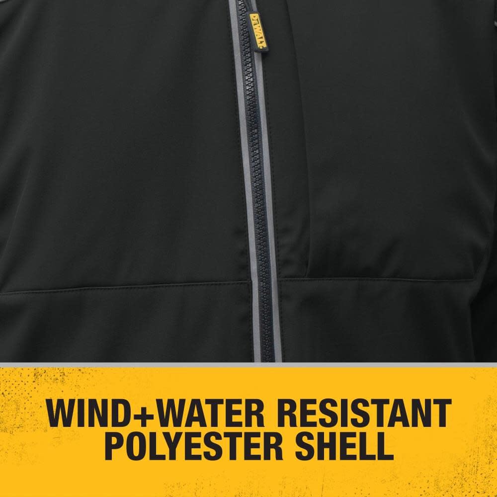 DEWALT Unisex Adult With 2.0ah Battery and Charger DEWALT Heated Lightweight Soft Shell Jacket, Black, Medium US
