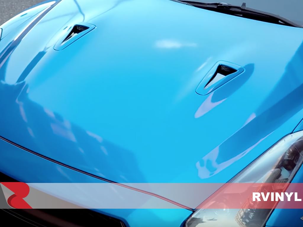Rvinyl 3M 1080 G337 Vinyl Wrap Film Sheet - Gloss Blue Fire, 5ft x 6in, Air-Release for Cars & Trucks