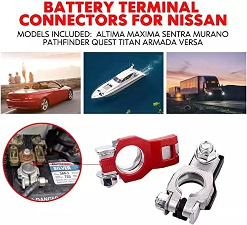 Battery Terminal Connectors(1 pair), Positive & Negative Auto Battery Cable Terminal Top Post With plastic bottoms,Automotive Ac