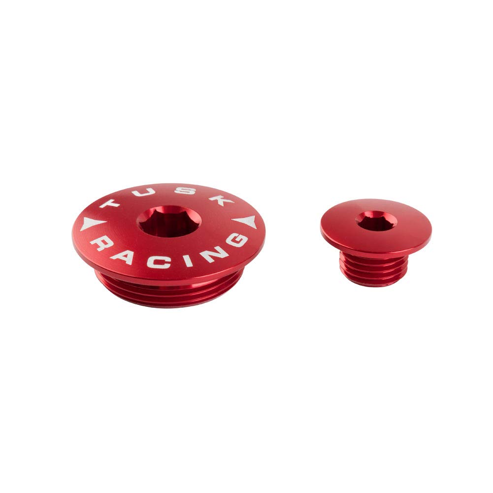Tusk Billet Aluminum Engine Plug Kit Red Compatible With Honda Trx 400Ex 1999-2008