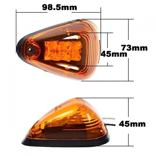 5Pcs Amber Lens Amber Led Cab Roof Marker Lights, Komas Roof Top Lamp Clearance Running Light Replacement For Truck Suv Ford 199