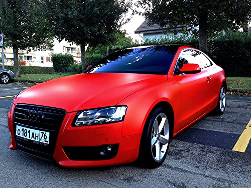 Vvivid+ Premium Vinyl Wrap Film (6Ft X 5Ft, Matte Rosso Corsa (Ferrari) Red)