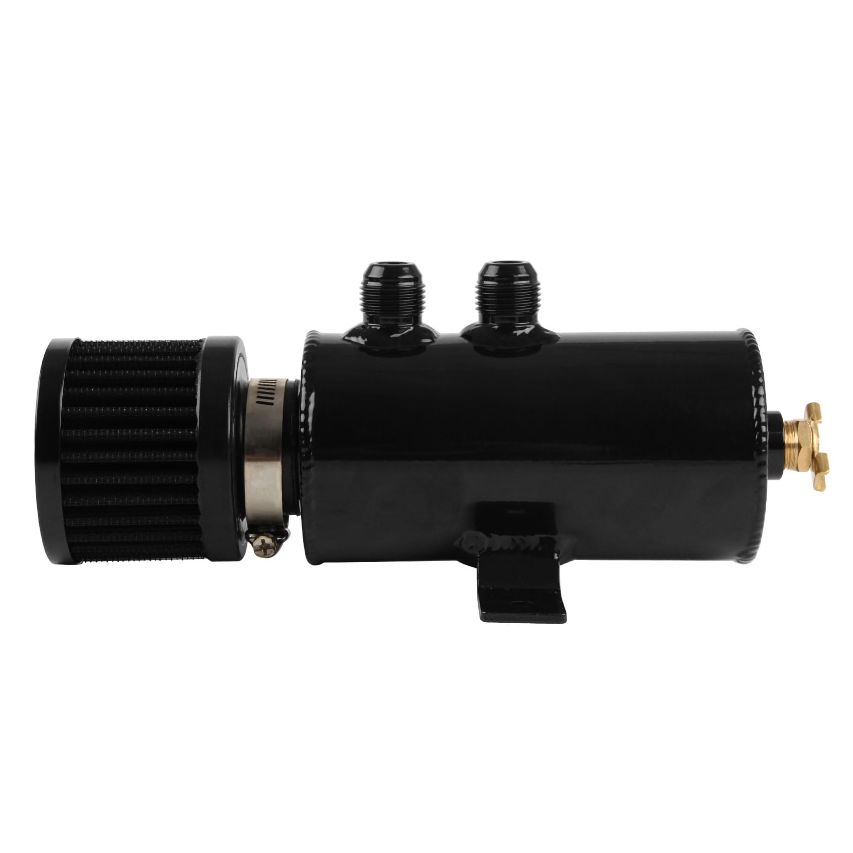 10AN Baffled Oil Catch Can Breather Can with Drain Valve 750ML Bundle and 10FT 10AN Fuel Line Fitting Kit Nylon Braided CPE Oil