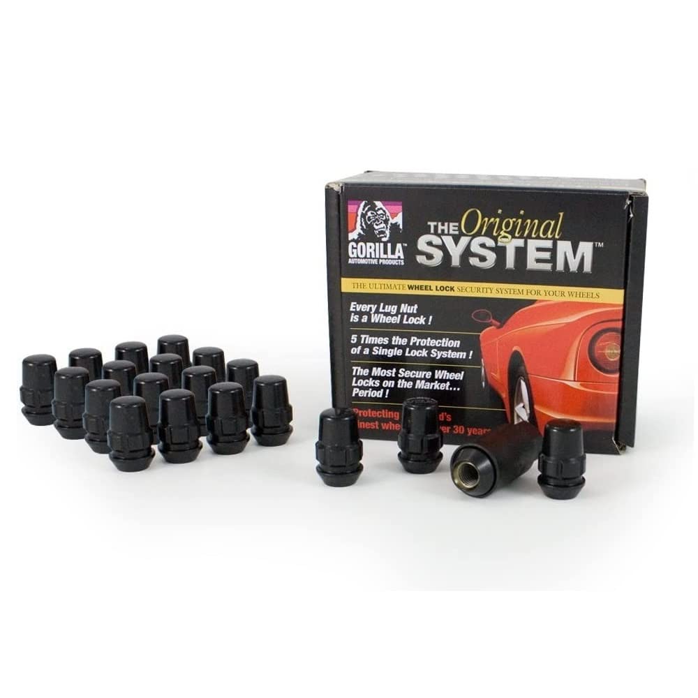 Gorilla Automotive 71643NBC Black Wheel Lock, 14mm x 1.5, Pack of 20 - Secure Your Wheels with Durable Multicolor Locks
