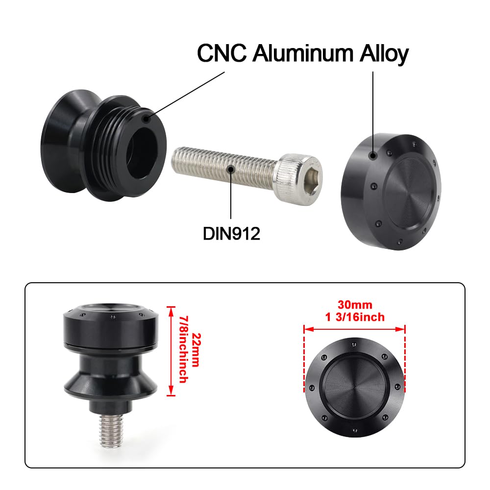 Rearace M10 Swing Arm Spools Sliders Compatible With Ninja 650R Ex650 Er-6F/N,Ninja 250,Ninja 400R Er-4N,Zx-12R,Vulcan Cafe/S,Z2