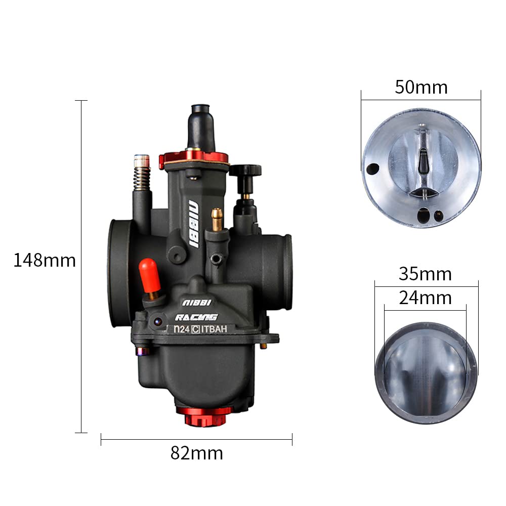 Nibbi Carburetor Pwk24Mm,Fit 125Cc—150Cc Motorcycle Engine With Carb Jets For Dirt Bike Mini Bike Pit Bike Gy6 Atv
