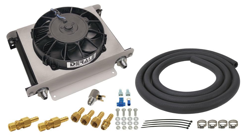 Derale 15960 Hyper-Cool Remote Engine/Transmission Cooler , Black