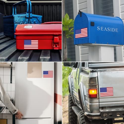 Magnet Me Up: American Flag Automotive Magnet Decal - 4X6 Inches, 2 Pack - Red, White, And Blue - Heavy-Duty Magnetic Vinyl For