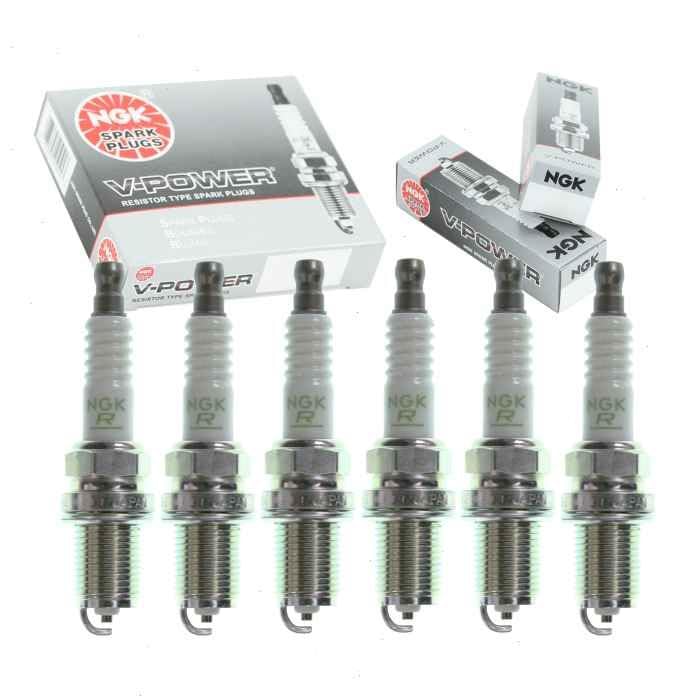 6 pc NGK V-Power Spark Plugs compatible with Toyota Sienna 3.0L 3.3L V6 2001-2006