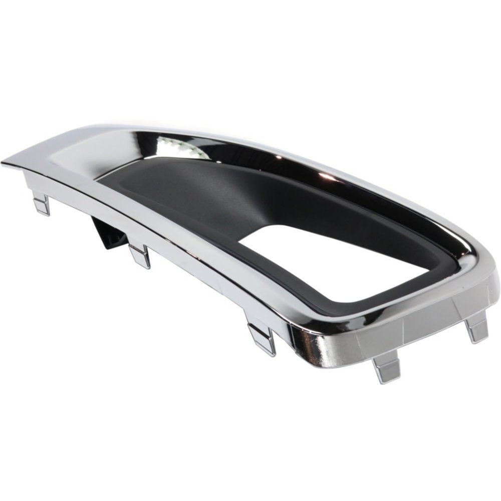 Evan Fischer Front Left Side Fog Light Trim Compatible with 2015-2020 GMC Yukon, Fits Yukon XL Primed with Chrome Bezel GM103818