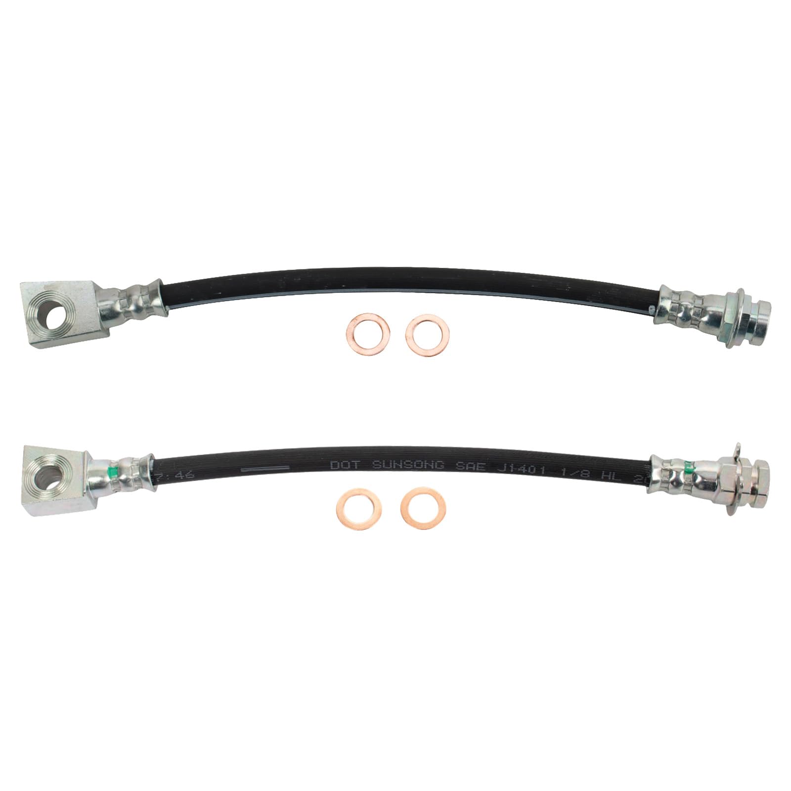 Trq Rear Brake Hose Set Compatible With 2003-2005 Jeep Liberty
