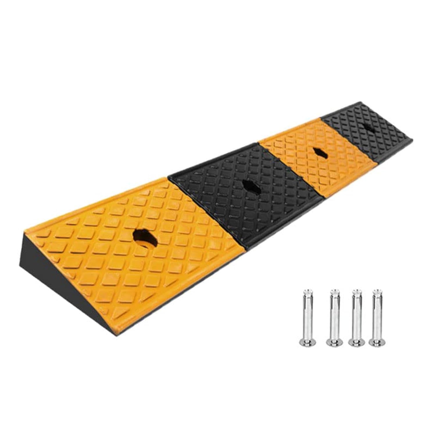 Nisorpa 2'' Rise Rubber Curb Ramp Heavy Duty Vehicle Loading Ramps, Load Capacity 10 Ton, 39.3 X 5.9 X 2 In Driveway Threshold R