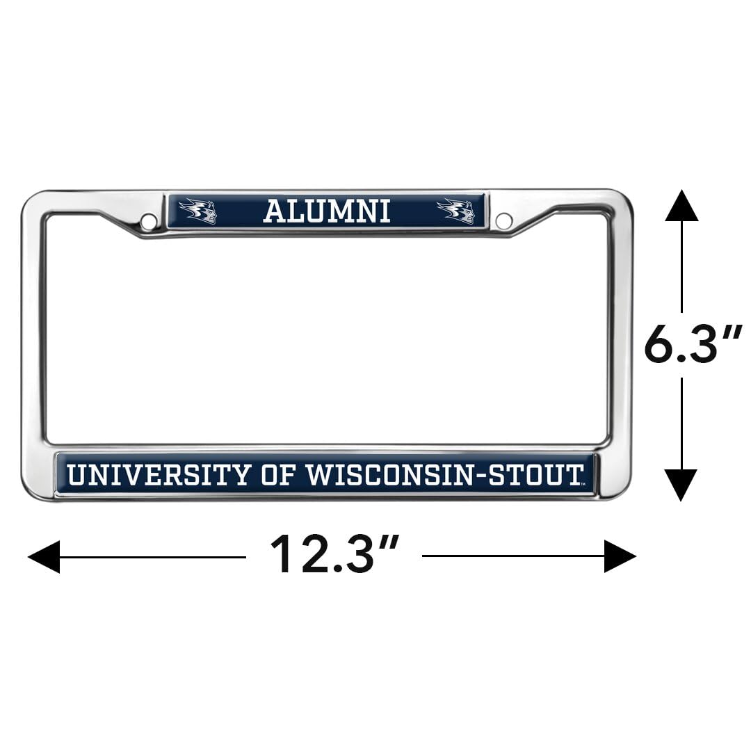 GRAPHICS & MORE Metal License Plate Frame - UW–Stout Blue Devils Alumni Full Size Standard
