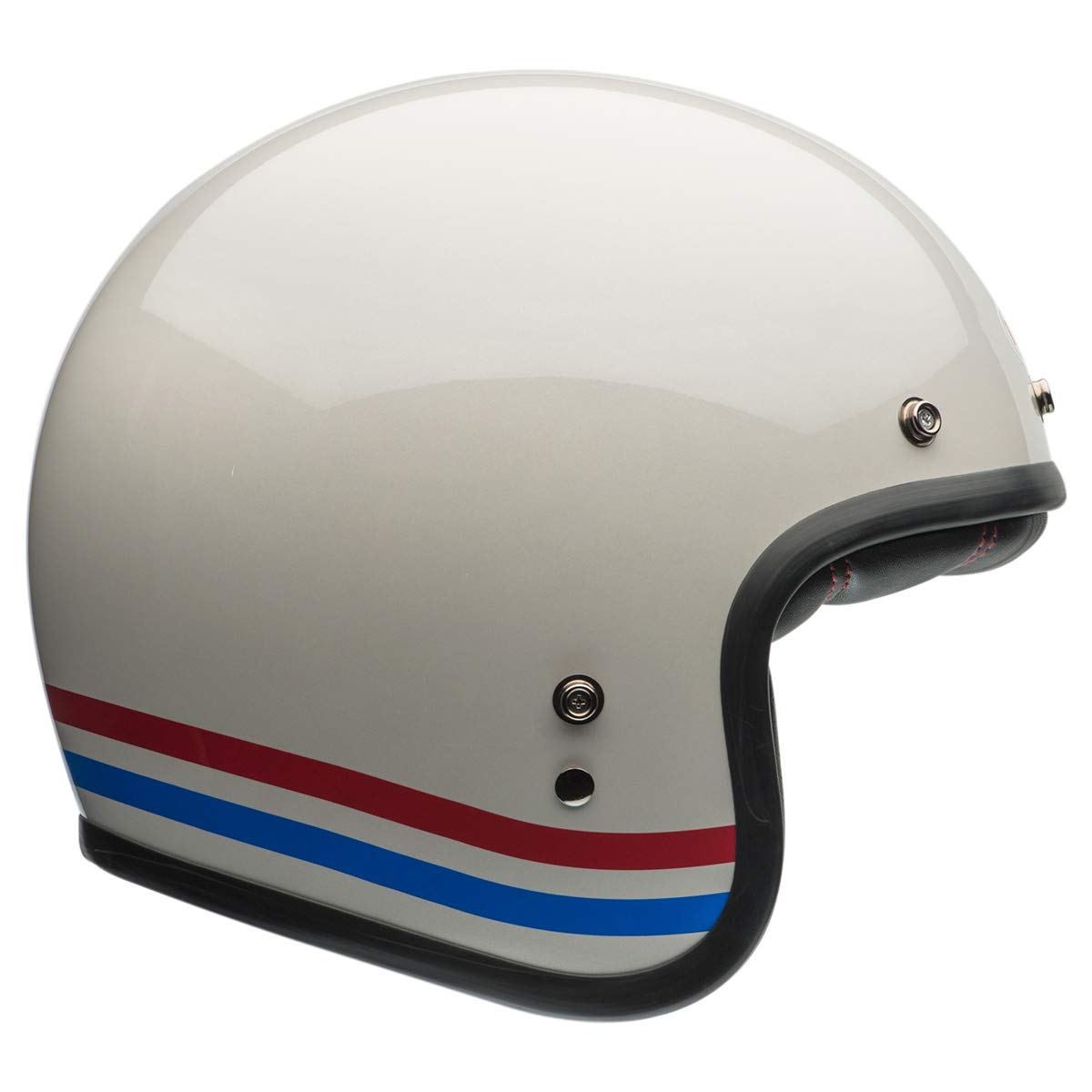 Bell Custom 500 Open-Face Motorcycle Helmet (Stripes Pearl White - Small)