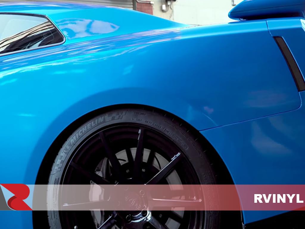 Rvinyl 3M 1080 G337 Vinyl Wrap Film Sheet - Gloss Blue Fire, 5ft x 6in, Air-Release for Cars & Trucks