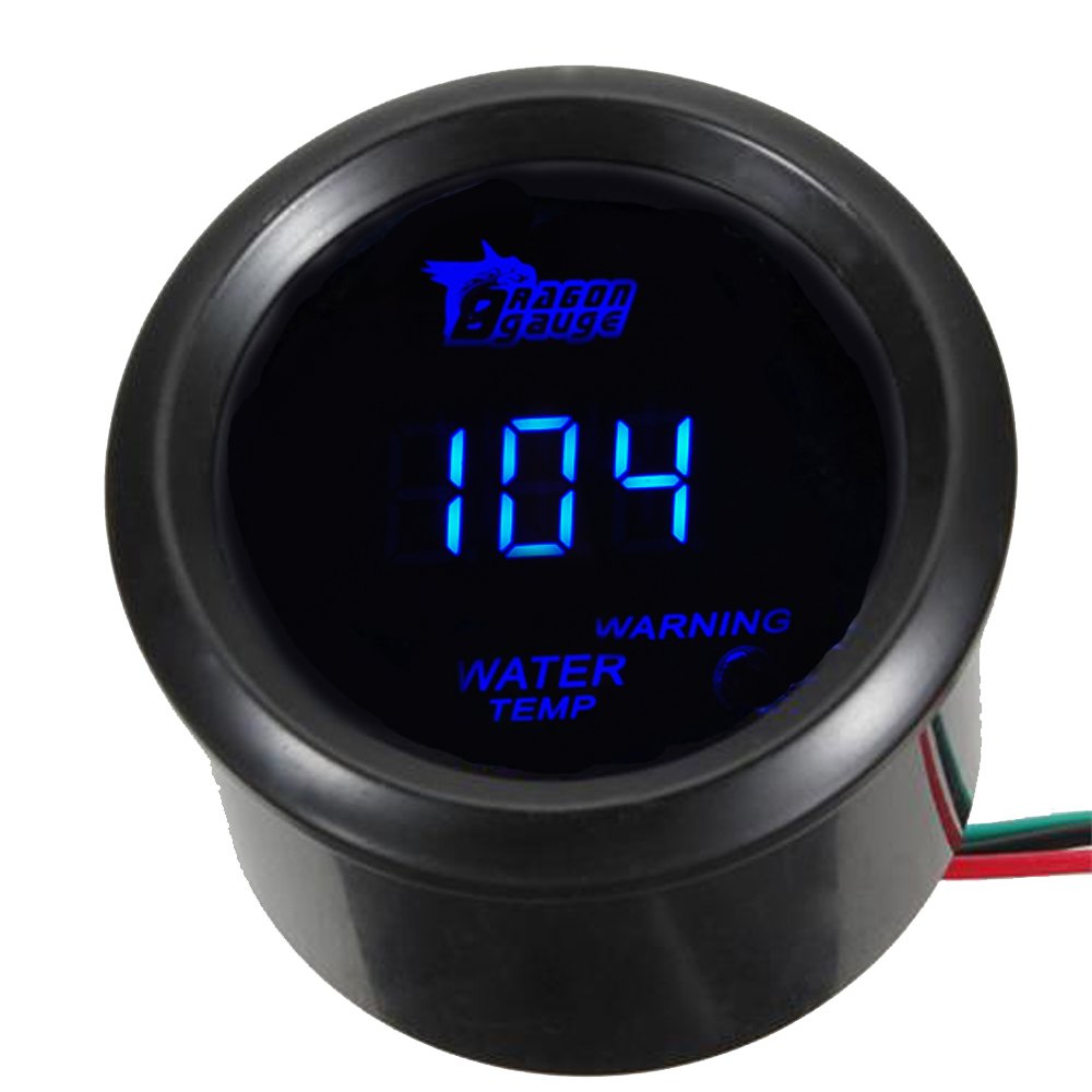 Esupport Car 2'' 52Mm Digital Water Temp Gauge Blue Led Fahrenheit F
