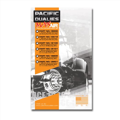 Pacific Dualies 18000 7 Inch Braided Stainless Steel Valve Stem Extension System - Set Of 2