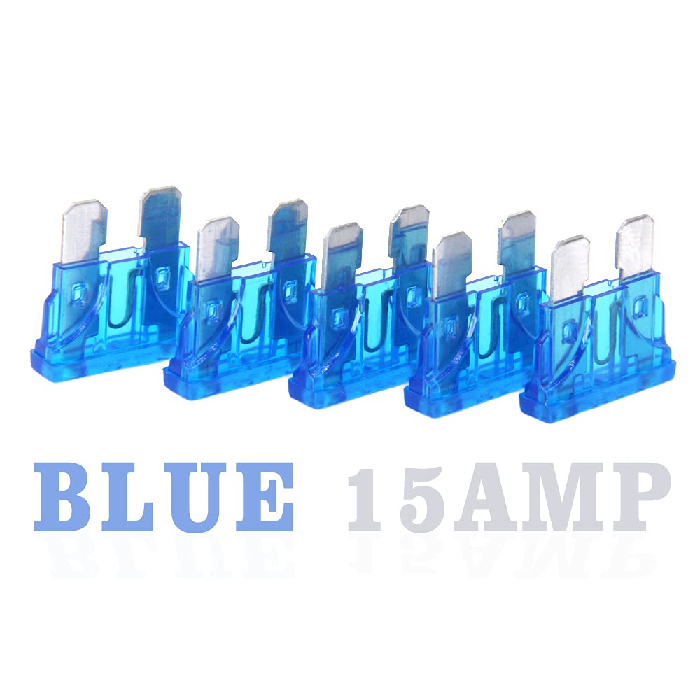 FymuSing 55 pcs 15 Amp Standard Blade Fuse - 15A Automotive Fuses for Car and Truck, Black
