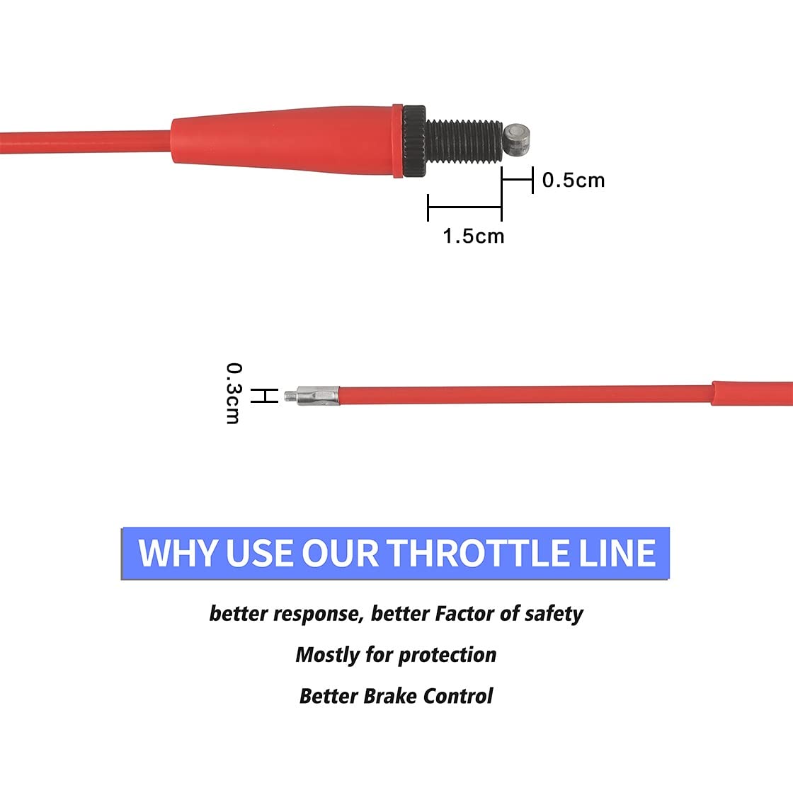 Nibbi Throttle Cable,46'' Go Kart Throttle Cable,Universal Motorcycle Throttle Cable For Dirt Pit Bike Mini Bike Motocross125 15
