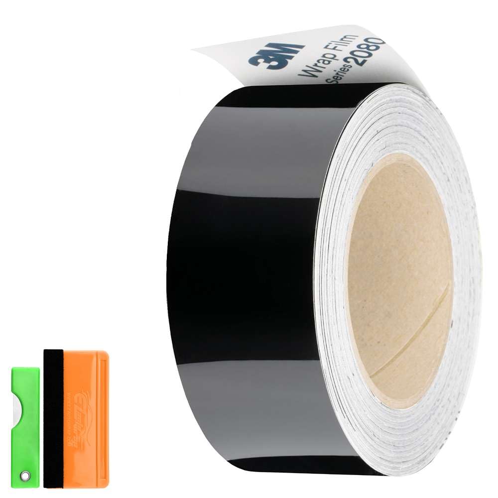 2 Inches X 50 Feet 3M 1080 2080 Gloss Black Vinyl Wrap Kit For Black Out Chrome Delete Window Trim Door Trim Free Tool Kit