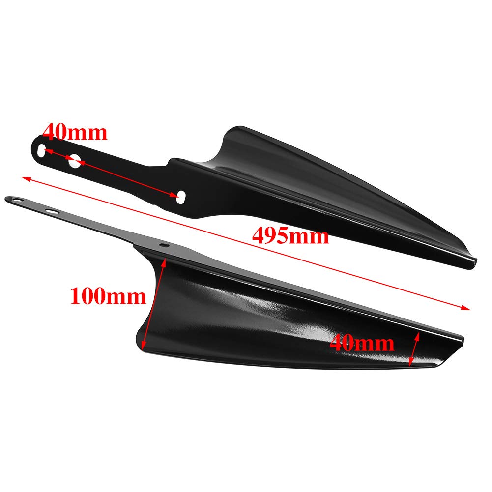 HIYOYO Gloss Black Front Fork Mount Wind Deflectors Windshield for 1995-2023 Harley Touring Road King Street Glide Electra Glide