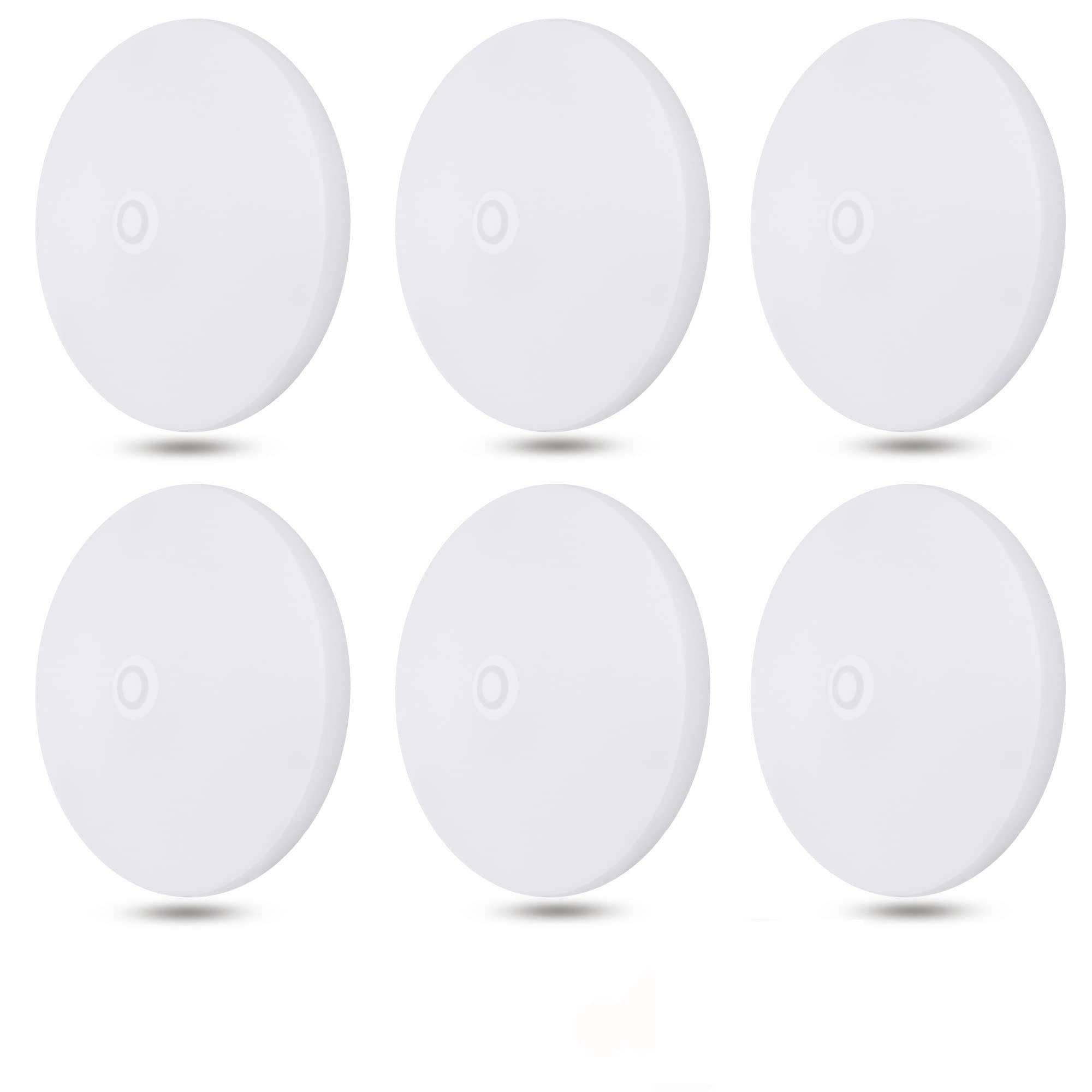 Facon 4-1/2 LED RV Puck Light, 6-Packs Slim Surface Mount Ceiling Dome Light with Switch, 12V DC Interior Light for RV Camper 