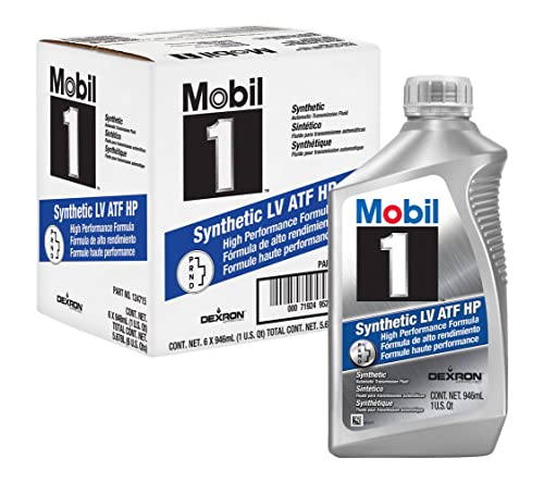 Mobil 1 Synthetic LV ATF HP Transmission Fluid - 6 x 1 Quart, Model 124715
