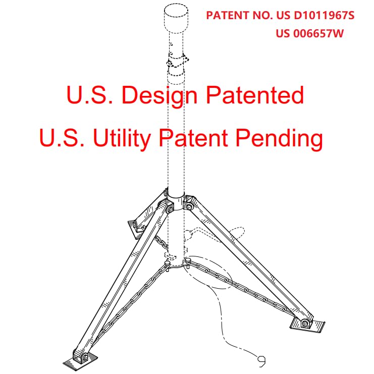 Schumaho King Pin Tripod Stabilizer Jack for 5th Wheel Trailer, 5000lb Load, Adjustable Height 35"-56", Alloy Steel, Model S-KSJ2310