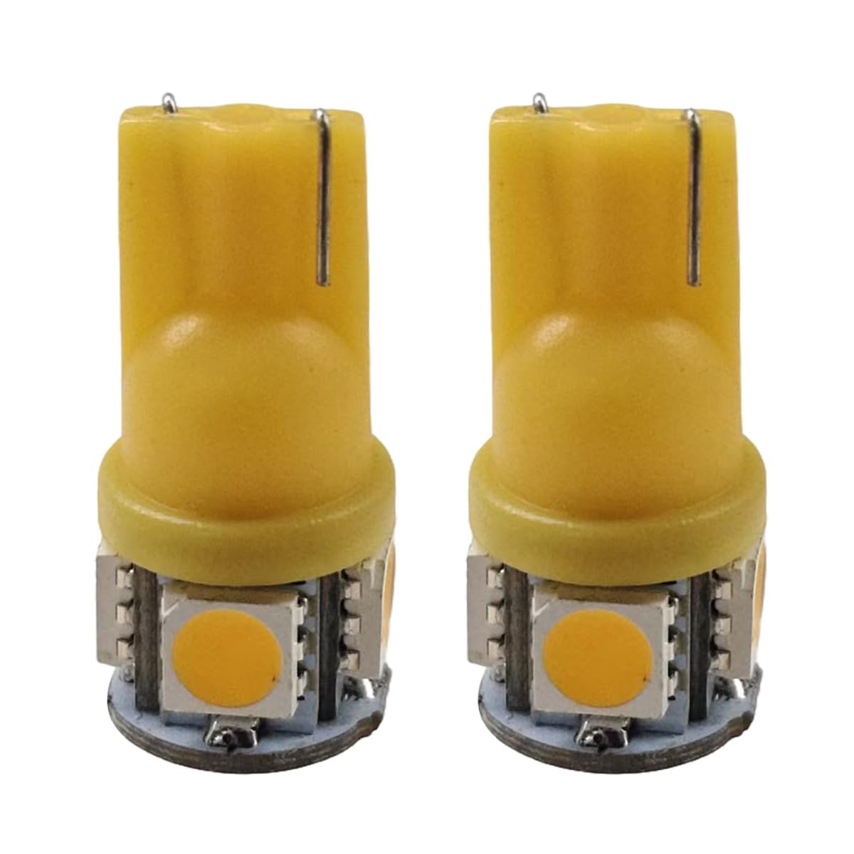 Craedli 2PCS 194 LED Light Bulbs, 12V T10 2825 168 Car License Plate Lights with 5SMD 5050 Chips, 6000K Yellow Bright Wedge Base