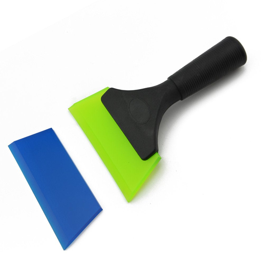FOSHIO Shower Mirror Squeegee with Extra Blue Rubber Blade, Non-Slip Handle, Model 13 - Ideal for Auto Window Tinting and Home Use