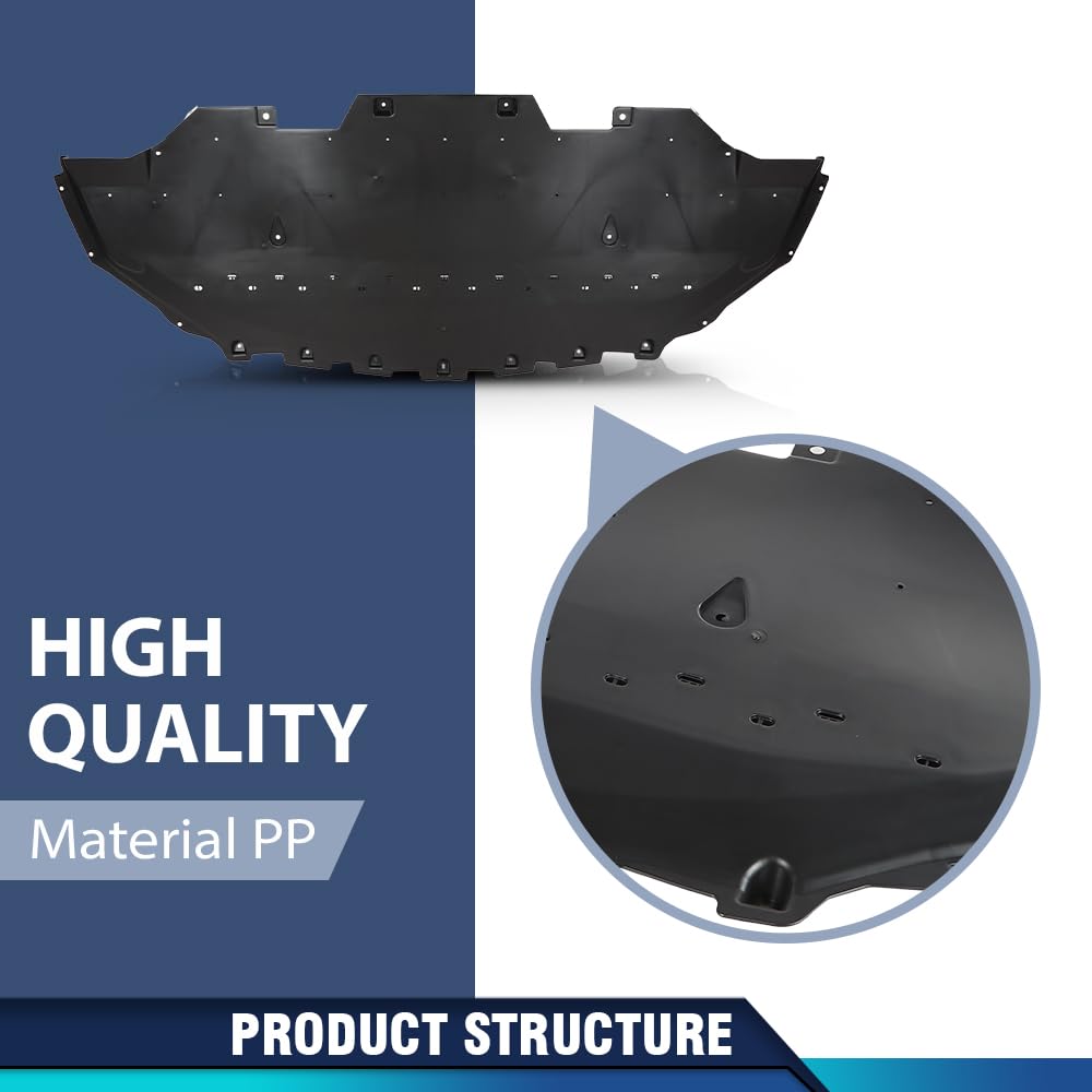 PIT66 Engine Splash Shields for 2018-2022 Ford Mustang EcoBoost GT, Black