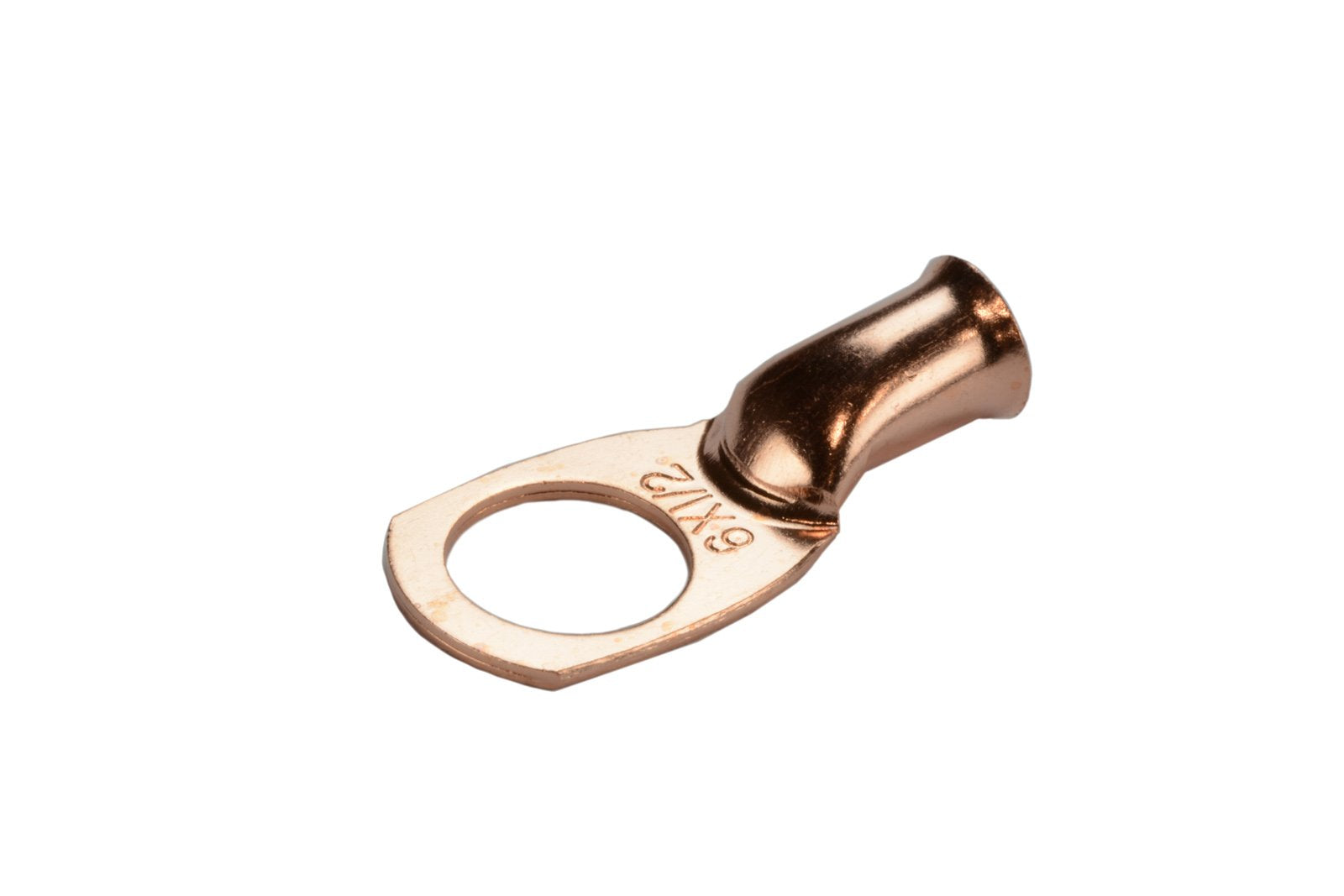 Temco 10 Pack Bare Copper Welding Battery Cable Ends, Lugs Terminal 6 Awg 1/2'' Hole (6 Awg To 1/0 Awg Options Available)