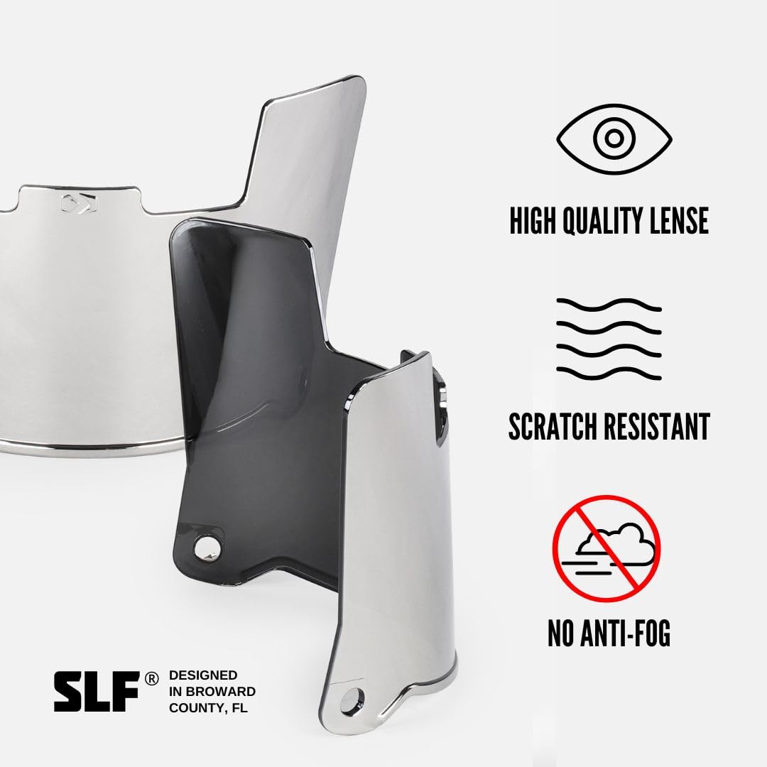 SLEEFS Football Visor - Silver Moonstone Tinted Polycarbonate Shield for Youth & Adult Helmets - Quick Clips Included