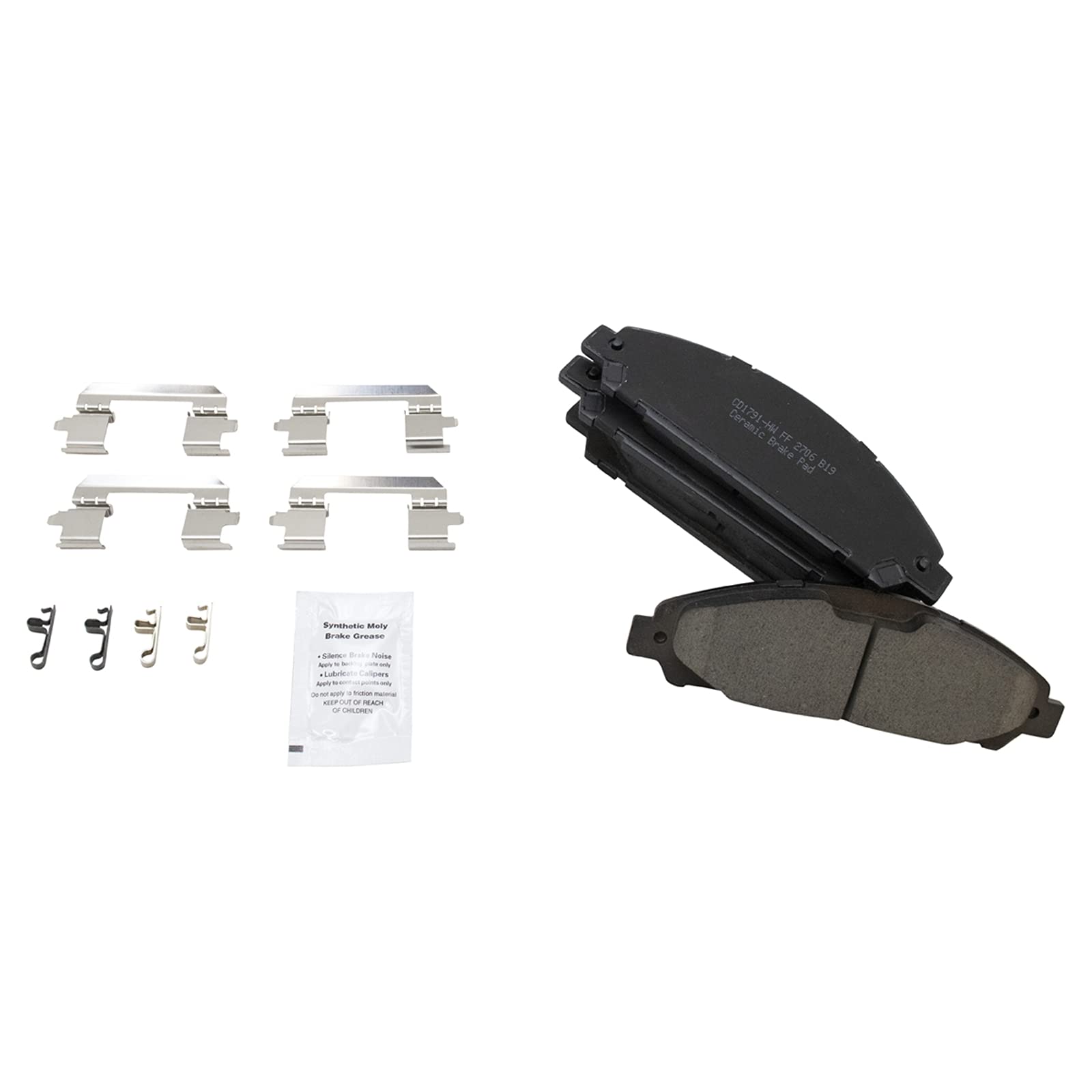TRQ Front Brake Pads Ceramic Compatible with 2015-2017 Ford Mustang