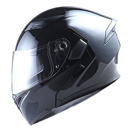 1Storm Motorcycle Modular Full Face Flip Up Dual Visor Helmet + Spoiler Bundle With Freedconn Motorcycle Bluetooth Headset: Hb89