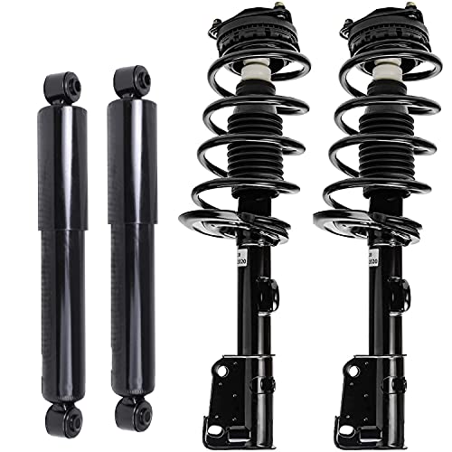 Detroit Axle - Struts Shocks For 08-19 Dodge Grand Caravan 08-16 Chrysler Town & Country [Exc. Nivomat Rear Sus.] 2 Front Struts W/Coil Springs 2 Rear Shock Absorbers Replacement Suspension Kit
