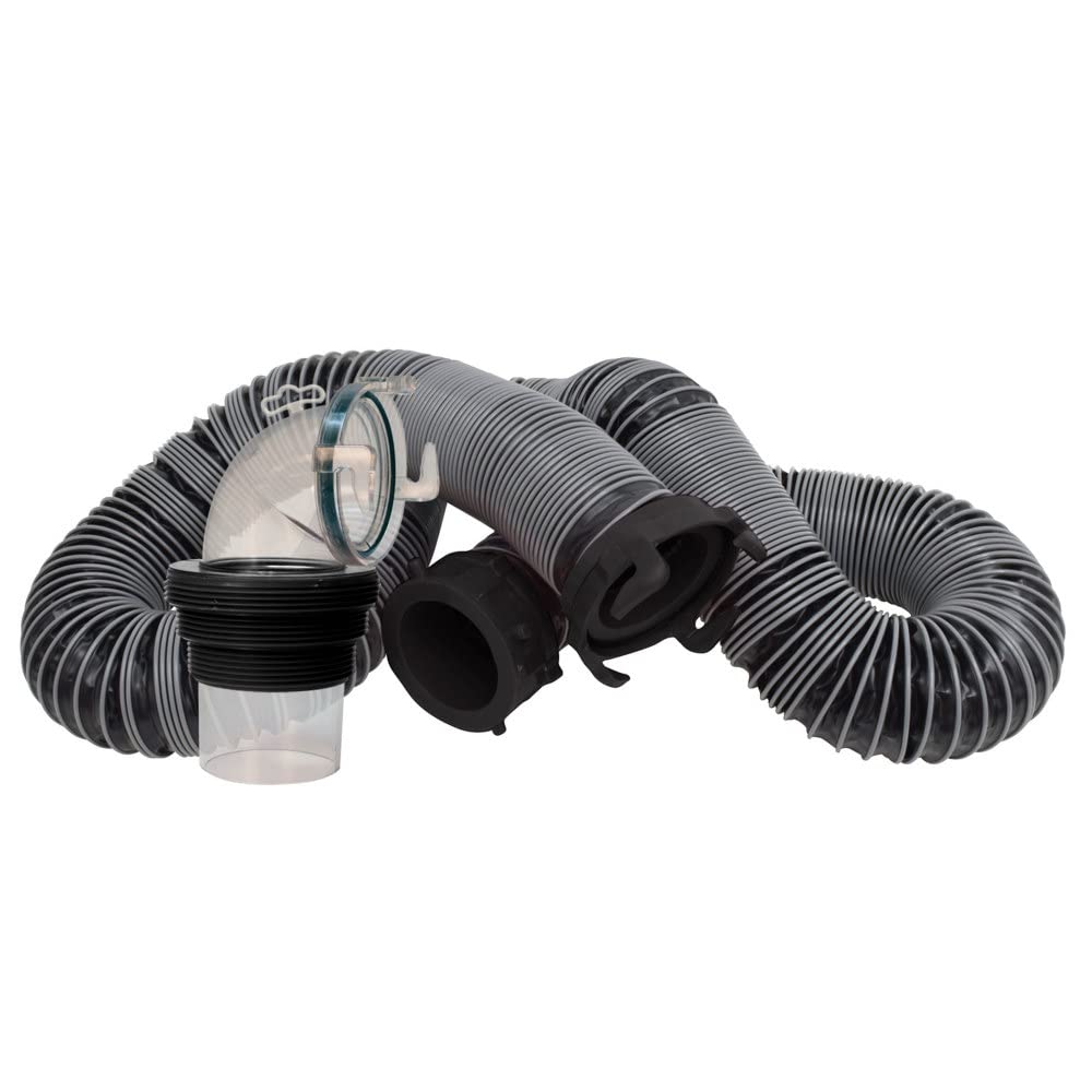 Valterra Silverback 15-Foot RV Sewer Hose Kit, Universal Sewer Hose for RV Camper, Includes 15-Foot Hose with Rotating Fittings,