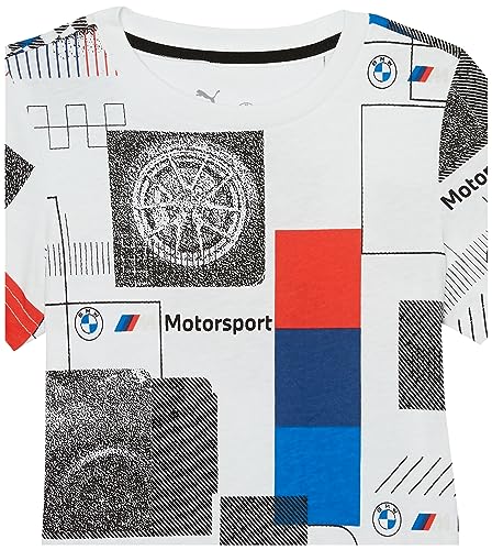 PUMA Kids' BMW M Motorsport Graphic T-Shirt, White, X-Large