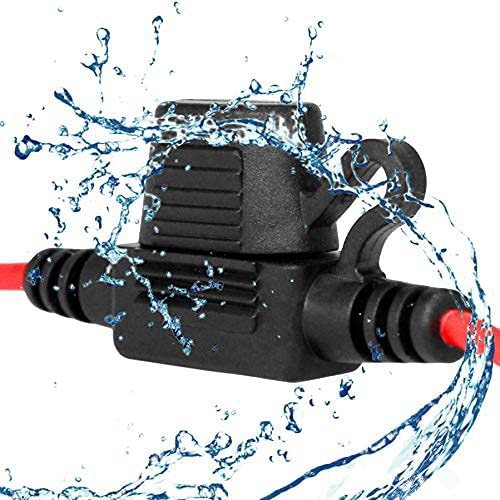 VANTRONIK Waterproof Inline Fuse Holder 6 Pack for Mini Fuse, 16 Gauge AWG Wire UL1015, Fit for ATM Blade Fuse, 12 Inches Long